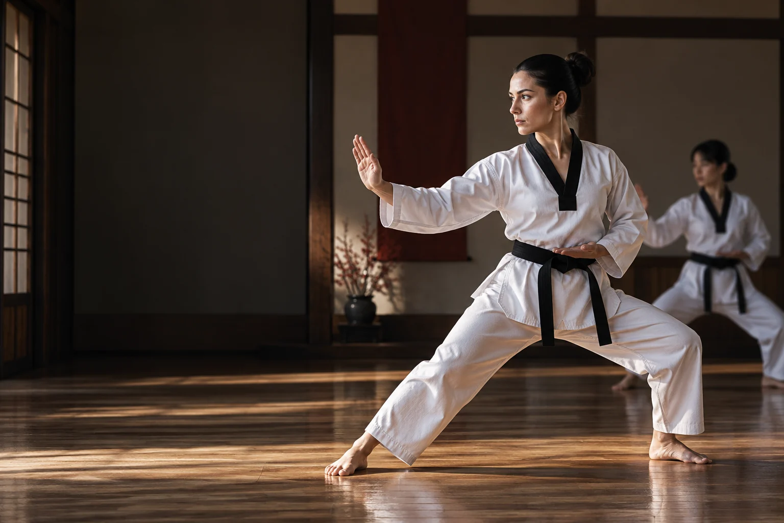 Taekwondo praticado em um dojo